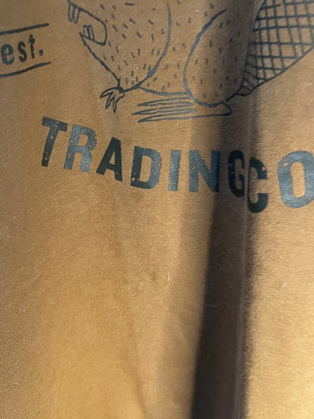 Duluth Trading Co Brown Crewneck with Beaver Logo - Picture 4 of 6